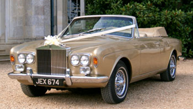 Rolls-Royce Corniche Convertible wedding car for hire in Cadnam, Hampshire