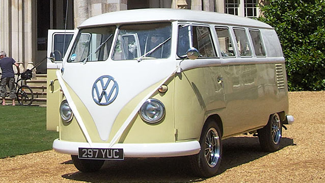 Volkswagen Split Screen Camper Van wedding car for hire in Christchurch, Dorset