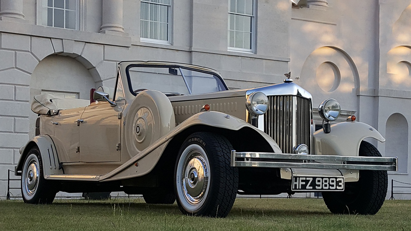 Beauford 4 Door Convertible LWB wedding car for hire in Portsmouth, Hampshire
