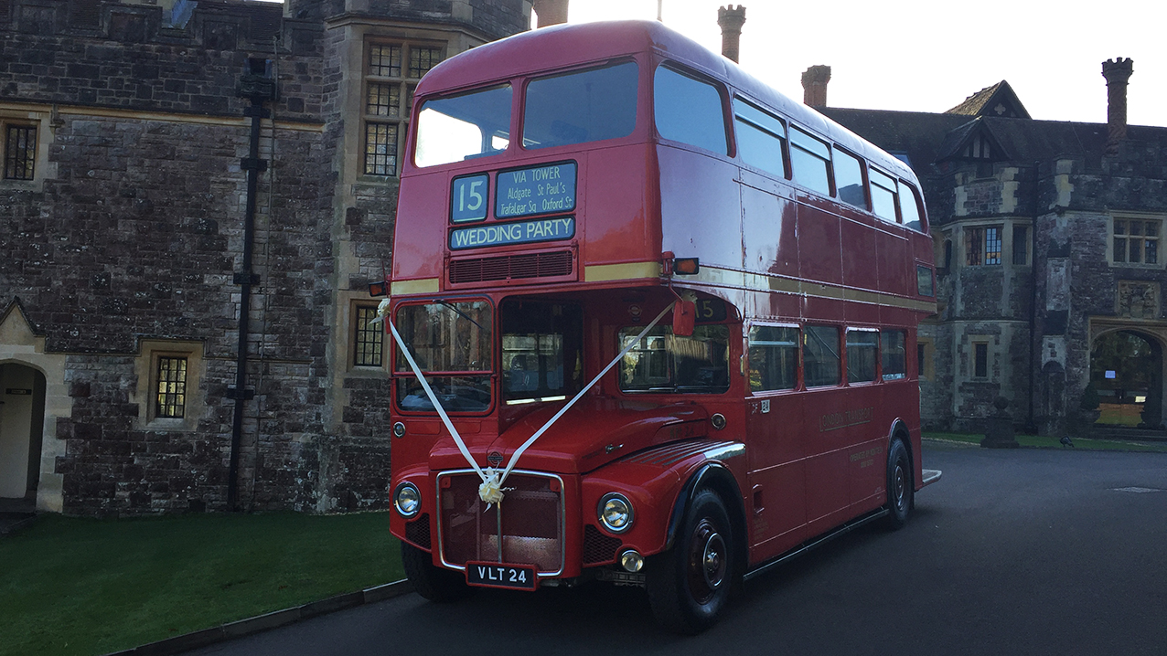 Routemaster London Bus wedding car for hire in Bournemouth, Dorset