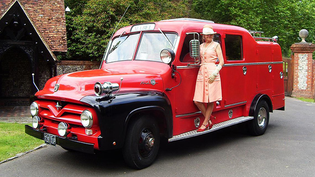 Florida Fire Truck wedding car for hire in Andover, Hampshire