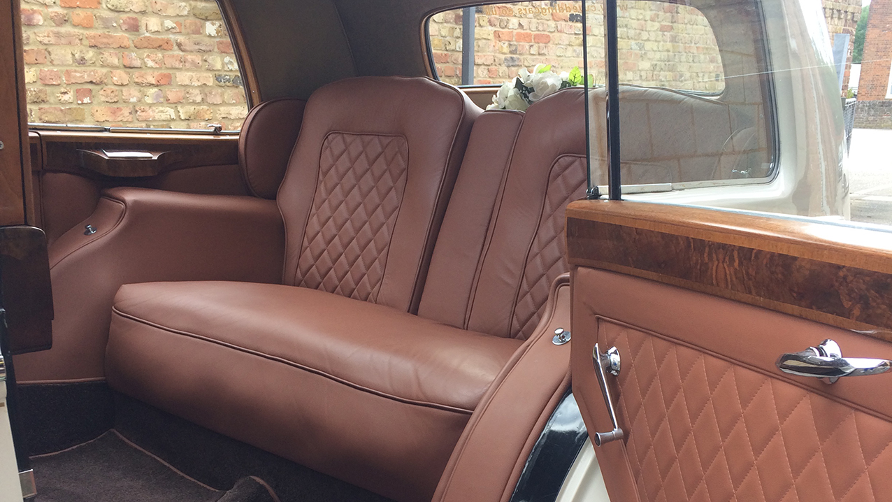 interior rear bench seats in a rolls-royce 