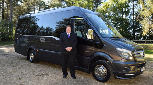 Mercedes Mini Coach wedding car for hire in Ferndown, Dorset