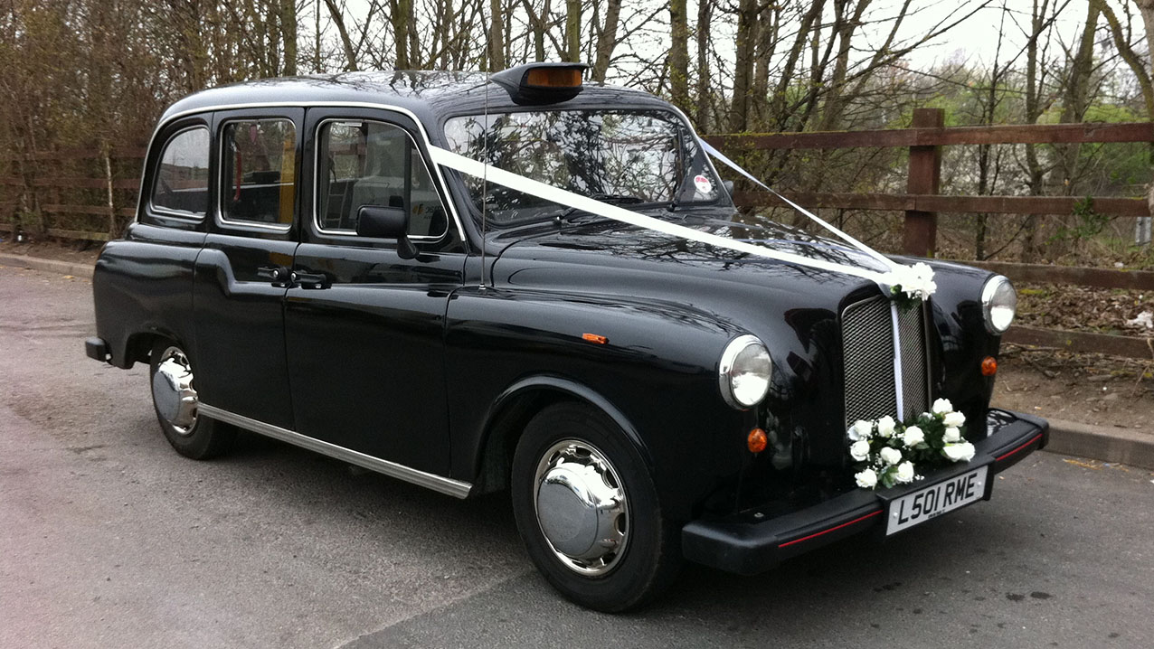 Taxi Cab wedding car for hire in Usk, South Wales