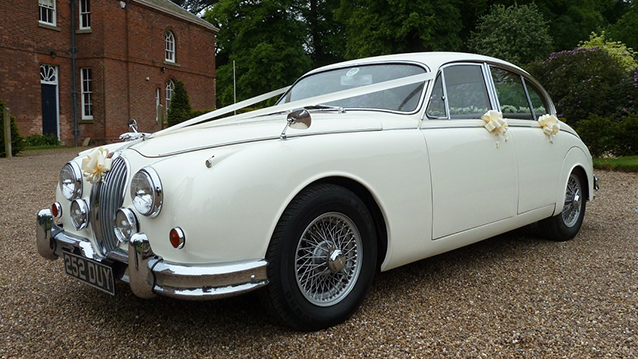 Jaguar MK II wedding car for hire in Bedford, Bedfordshire