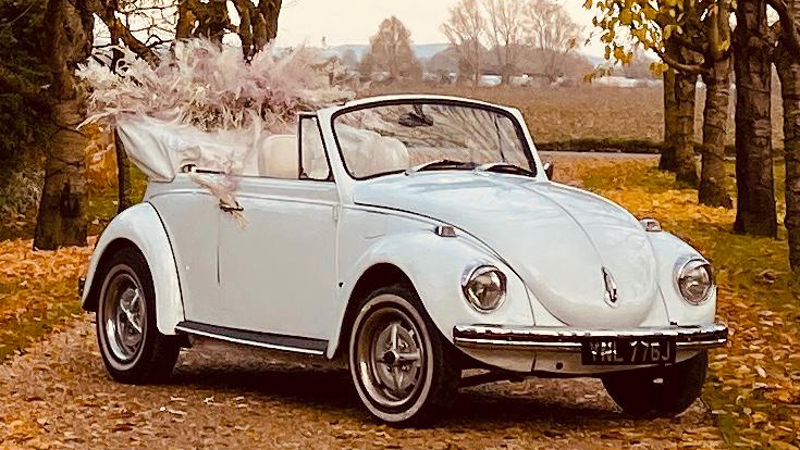 Volkswagen Beetle Karmann Convertible wedding car for hire in Chelmsford, Essex