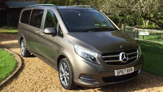 Mercedes V-Class wedding car for hire in Lyndhurst, Hampshire
