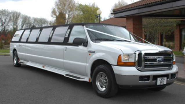 Ford Excursion Stretched Limousine wedding car for hire in Newport, South Wales
