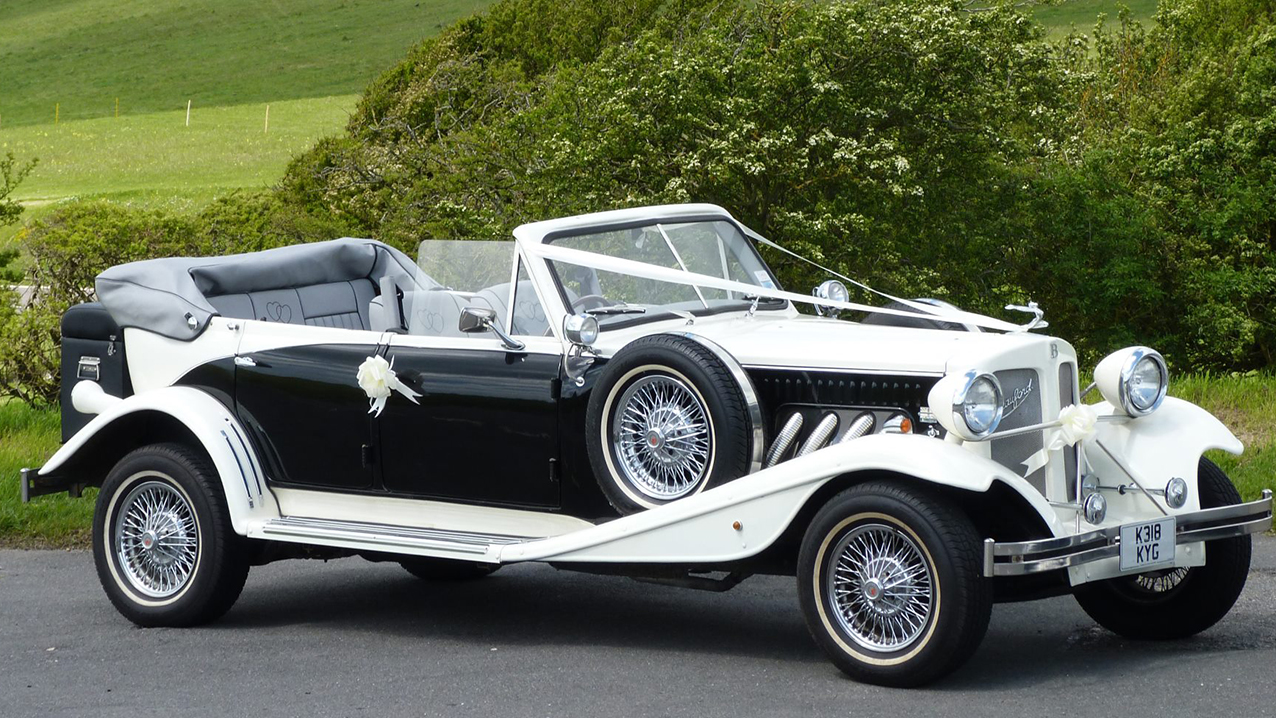 Beauford 4 Door Convertible LWB wedding car for hire in Eastbourne, East Sussex