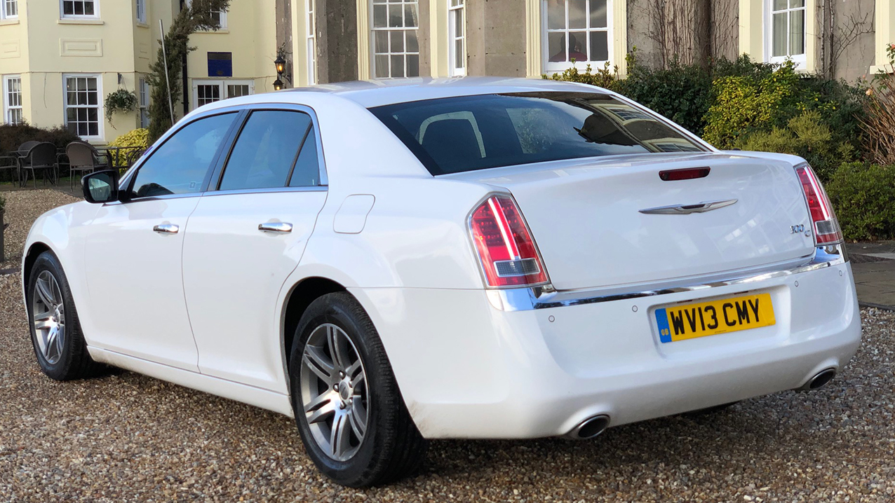 White Chrysler 300c Wedding Car Hire South Wales Cardiff And Newport
