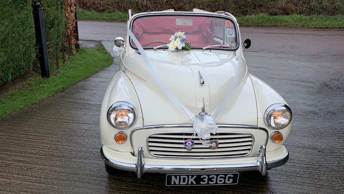 Classic Morris Minor Convertible Wedding Car Hire near Bideford, Devon