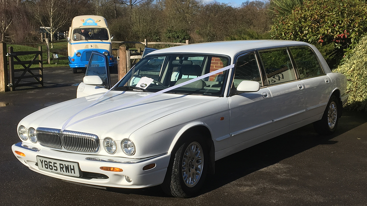 Daimler Stretched Limousine wedding car for hire in Horsham, Surrey