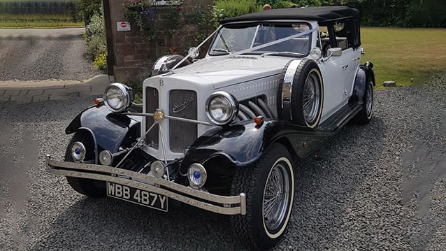 Beauford 4 Door Convertible wedding car for hire in Barnsley, South Yorkshire