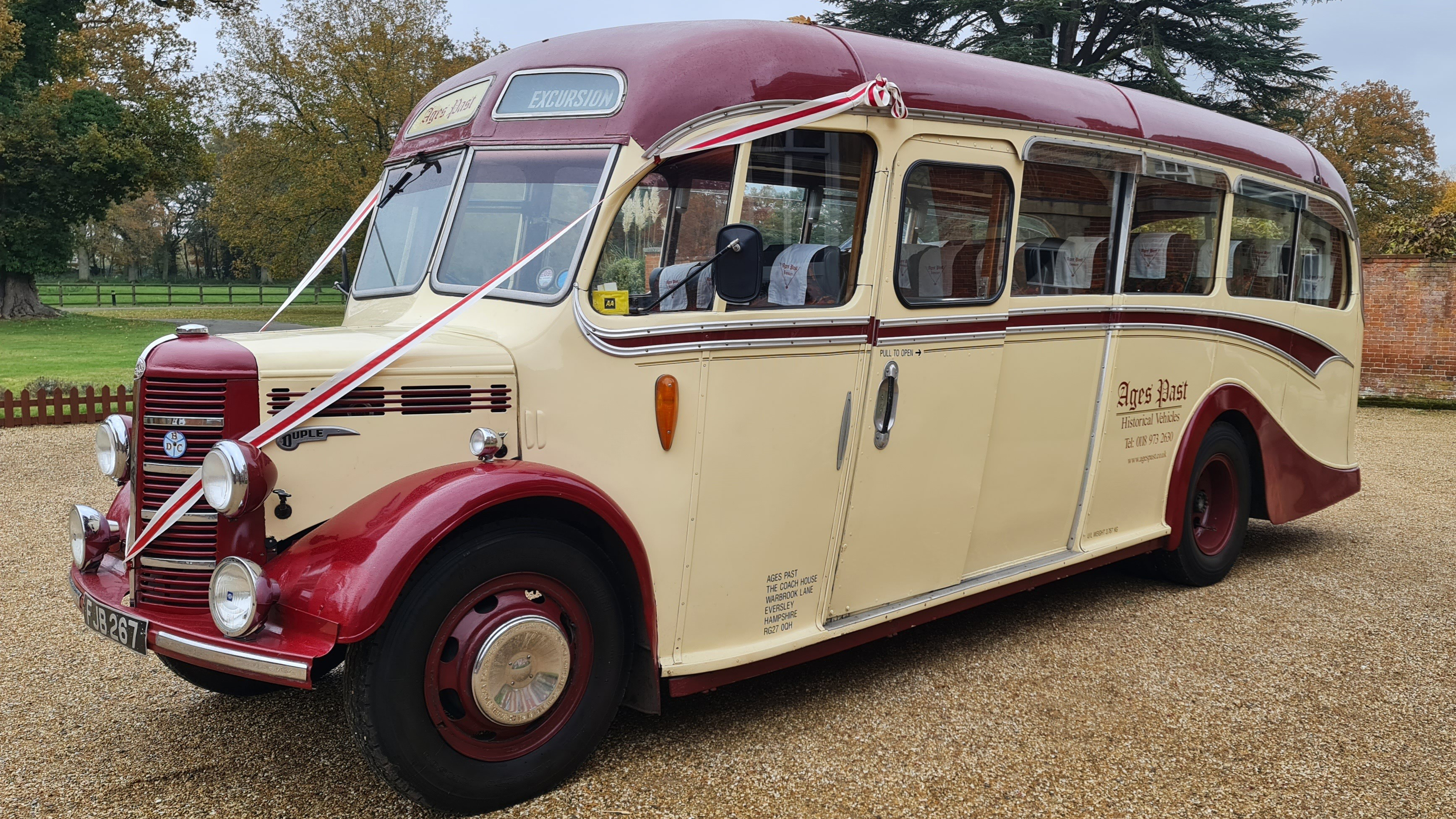 Bedford OB Coach wedding car for hire in Hook, Hampshire