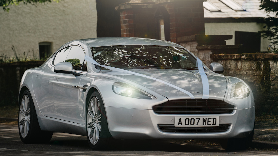 Aston Martin V12 Rapide wedding car for hire in Telford, Shropshire