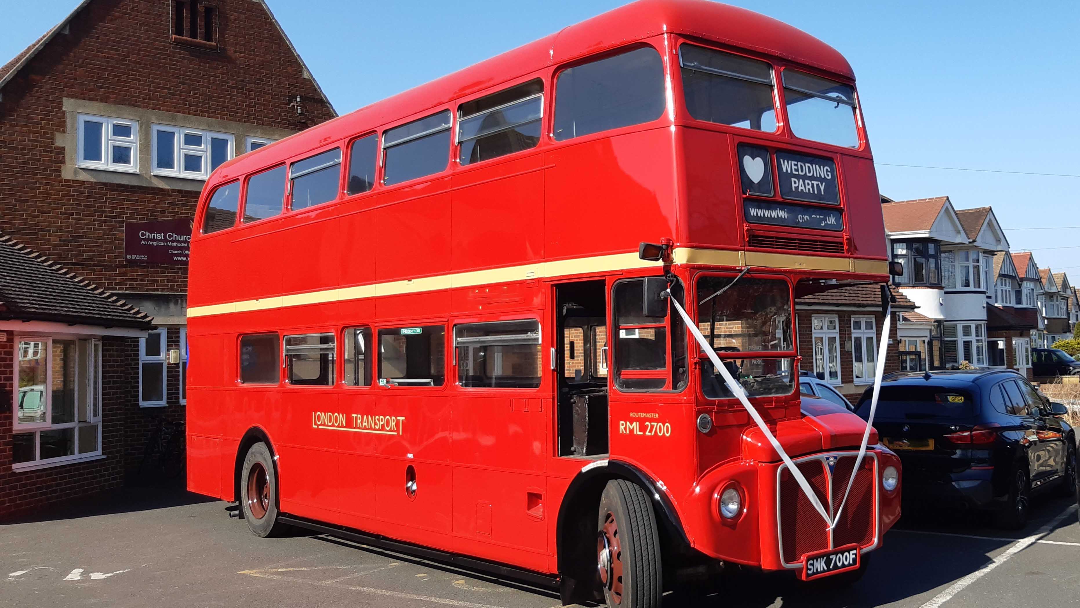 Routemaster London Bus wedding car for hire in Oxted, Surrey