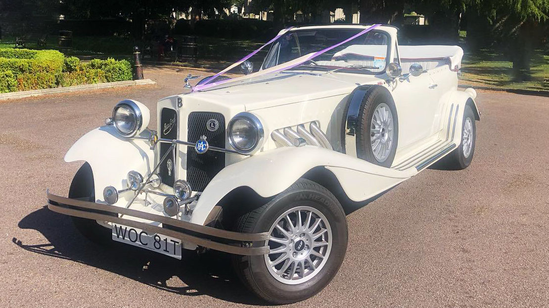 Beauford Convertible wedding car for hire in Maidstone, Kent