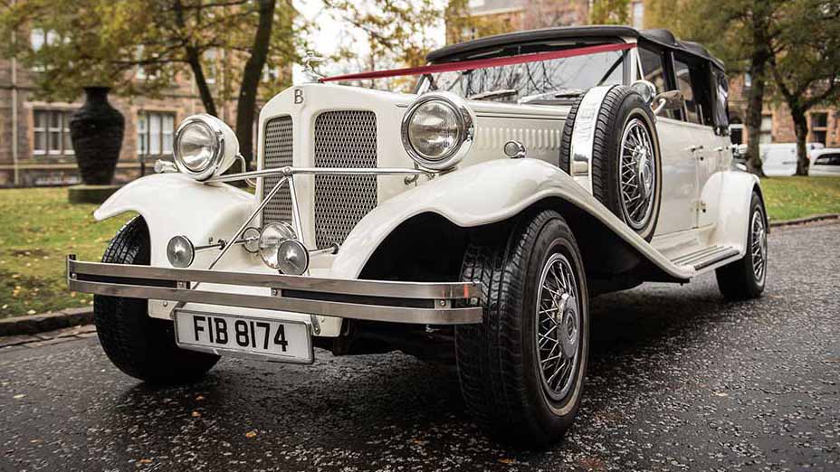 Beauford Convertible wedding car for hire in Hayes, Middlesex