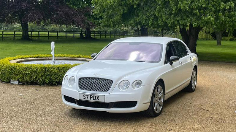 White Bentley Continental Flying Spur