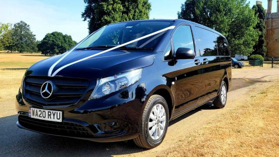 Mercedes V-Class LWB wedding car for hire in Bedford, Bedfordshire