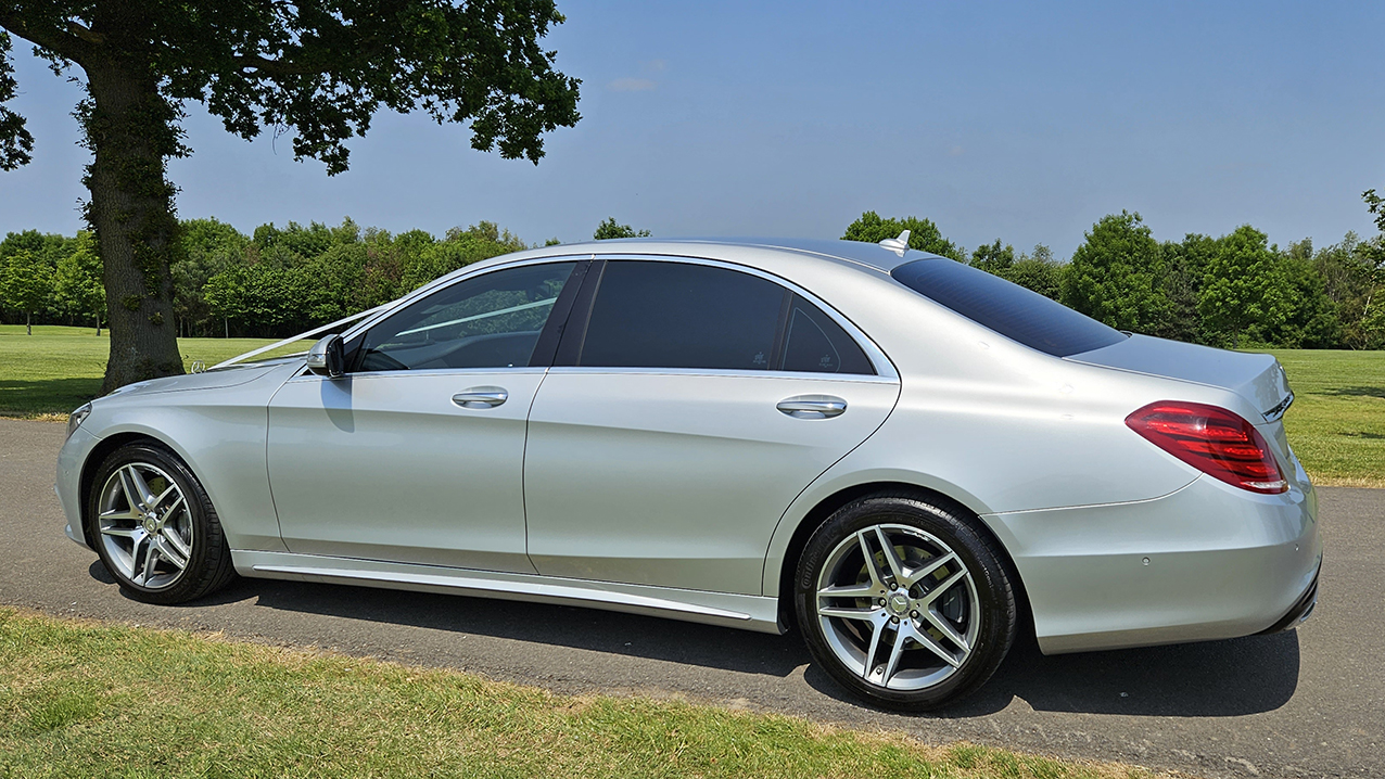 Mercedes s-Class side view with in Park in Bristol