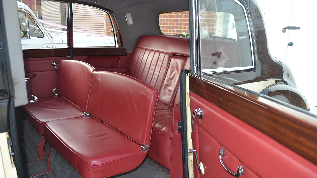 Classic Armstrong-Siddeley Limousine rear seating with casual seats up