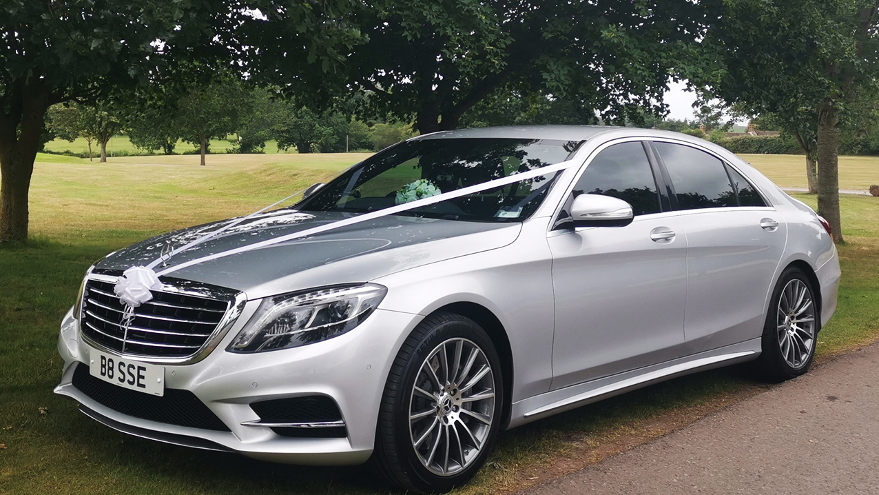 Mercedes S-class wedding car for hire in Taunton, Somerset
