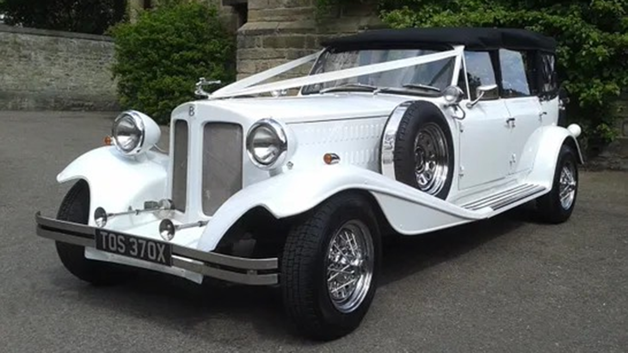 Beauford 4-Door Convertible wedding car for hire in Stanley, Durham