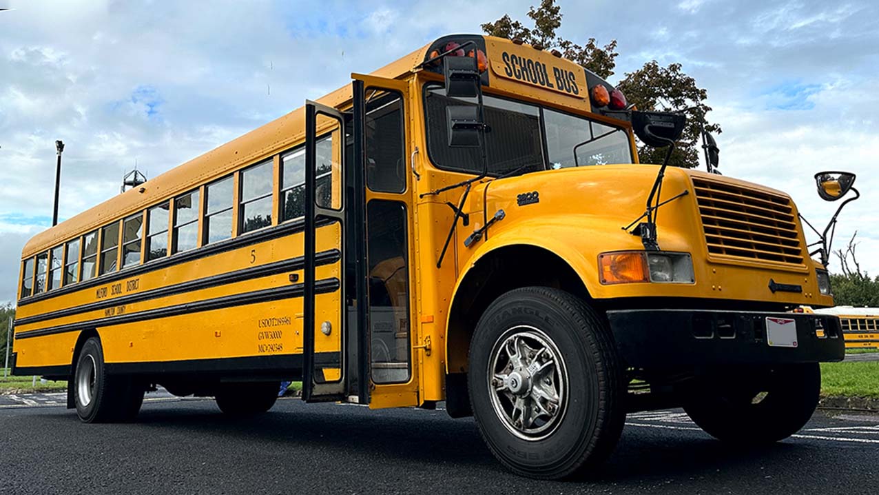 American Yellow School Bus wedding car for hire in Birmingham, West Midlands