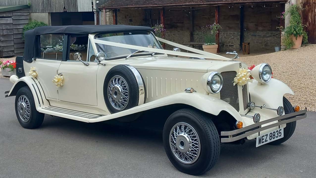 Beauford Convertible wedding car for hire in Bridgwater, Somerset