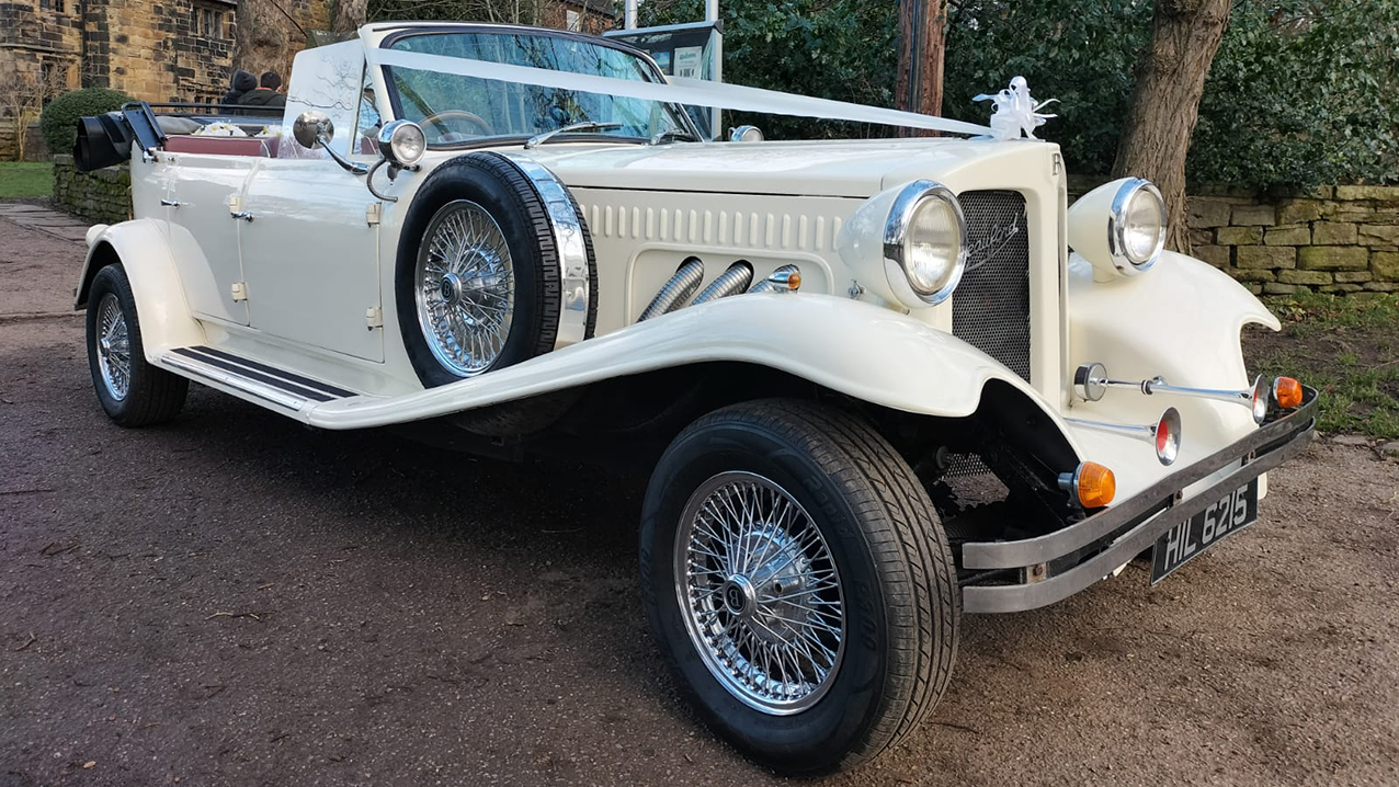 Beauford Convertible wedding car for hire in Leeds, West Yorkshire
