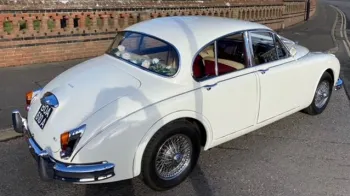 Rear Side View of Classic Jaguar
