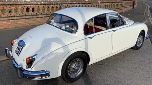 Rear Side View of Classic Jaguar