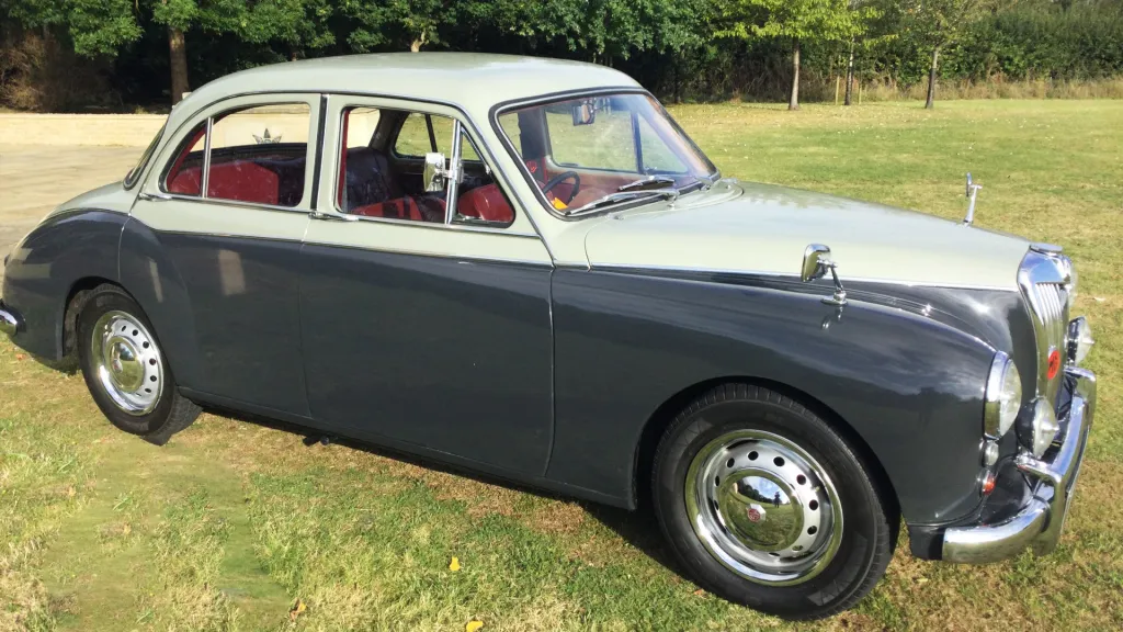 Side view of a Two-Tone Classic MG