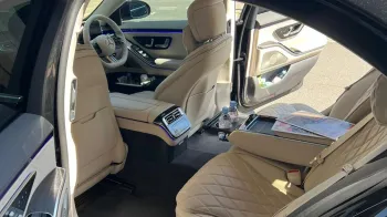 Rear interior view of cream leather interior and plenty of legrooms