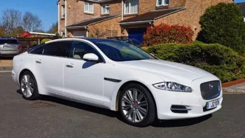 Side View White Jaguar XJ