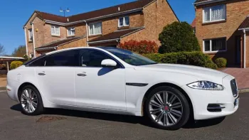 Right Side View of White Modern Jaguar