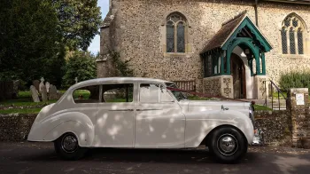 Side view Ivory Austin Princess Limousine