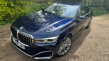 Side view Dark Blue BMW 7-series LWB