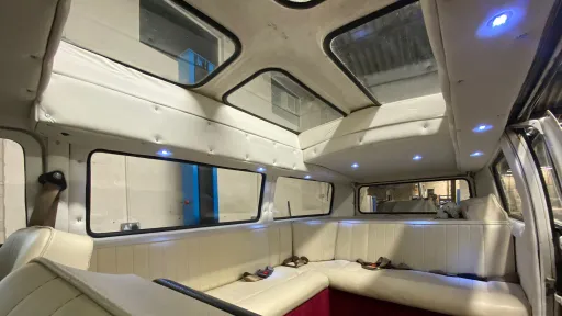 interior Photo taken Upwward direction showing the ceilling fitted with fixed sunroof