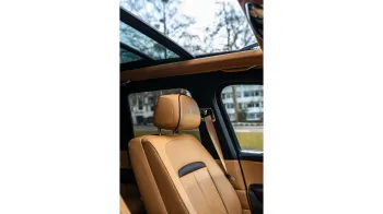 interior photo taken upwards showing the full open panoramic roof