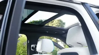Upward photo showing the full panoramic roof