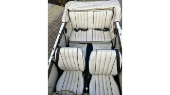 interior view of the Cream leathe seats in the Beauford Convertible