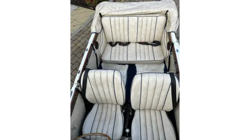 interior view of the Cream leathe seats in the Beauford Convertible