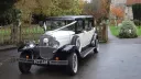 Front Side view of Vintage Bramwith convertible with White Ribbons