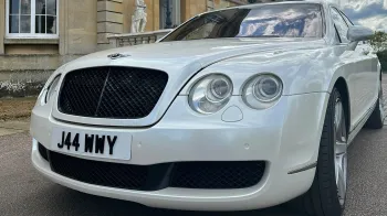 Close up view of front grill of Bentley Flying Spur