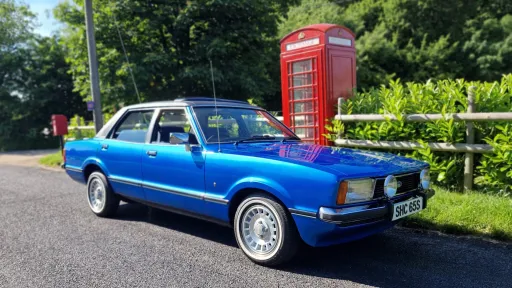 Blue Ford Cortina Mk4 2L Ghia