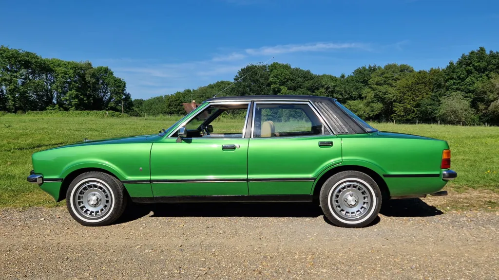 Green Ford Cortina Mk4 2.3L V6 Ghia