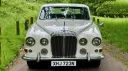 Front View of Daimler DS420 Limousine showing chrome grill and Daimler mascot
