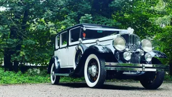 American vintage Frankling with white wall tires and white ribbons